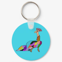 Turquoise Peacock keychains by Magins Turquoise Peacock keychains