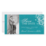 Turquoise Photo Save The Date Invitation Photo Greeting Card