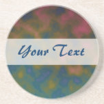 turquoise pink abstract drink coaster