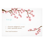 Turquoise & Pink Cherry Blossom RSVP w/ envelopes invitations