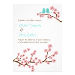 Turquoise & Pink Cherry Blossom (Vertical) Wedding invitations