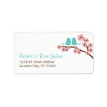 Turquoise & Pink Cherry Blossom Wedding  Address labels
