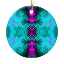 turquoise pink fractal christmas tree ornaments