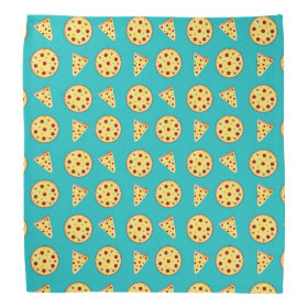 Turquoise pizza pattern bandana