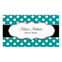 Turquoise Polka Dot Business Cards