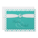 Turquoise Polka Dot Wedding Invitation