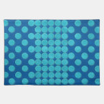 Turquoise Polka Dots on Lapis Blue Leather Texture placemats