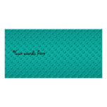 Turquoise polka dots on turquoise background personalized photo card