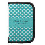Turquoise polka dots wedding favors organizers