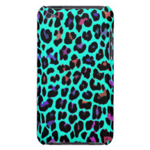 Turquoise Pop Leopard Print Barely There iPod Cover