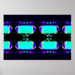 Turquoise, Purple & Black Extreme Design Poster 4