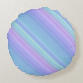 Turquoise Purple Blue Green Round Throw Pillow