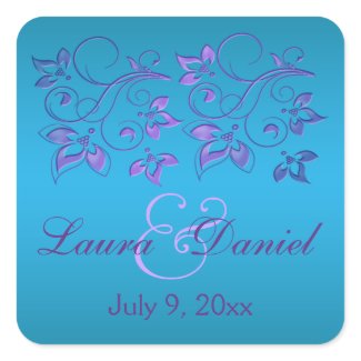 Turquoise, Purple Floral 1.5