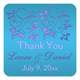 Turquoise, Purple Floral 1.5