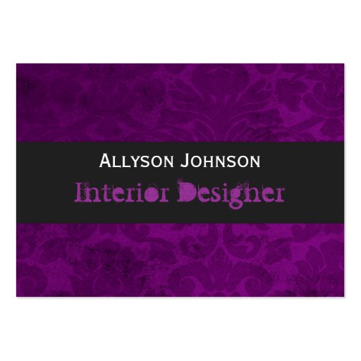 Turquoise & Purple Interior DesignerBusiness Cards (front side)