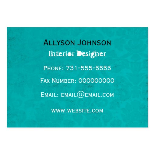 Turquoise & Purple Interior DesignerBusiness Cards (back side)
