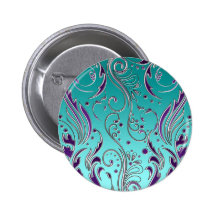 Turquoise Purple swirl Pin
