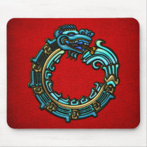 Turquoise Quetzalcoatl Mouse Pad