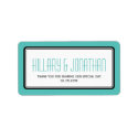 Turquoise rectangular frame wedding favor labels label