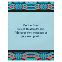 turquoise red abstract border flyer