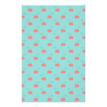 Turquoise red cherry pattern stationery