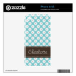 Turquoise Red Daisy iPhone 4 / 4s Skin Skin For The iPhone 4S