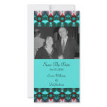 Turquoise Red Design photo cards