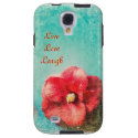 Turquoise & Red Flower Galaxy S4 Cases