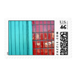 Turquoise Red postage