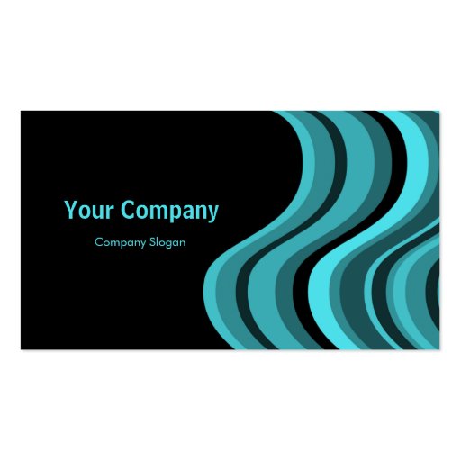 Turquoise Retro Wave Business Card Template