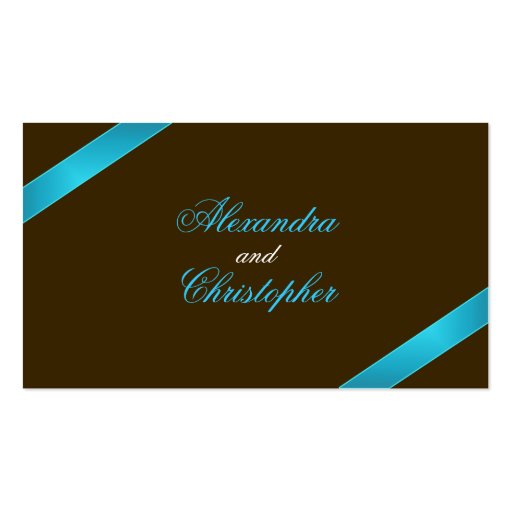Turquoise Ribbon Guest Table Place Card Business Card (back side)