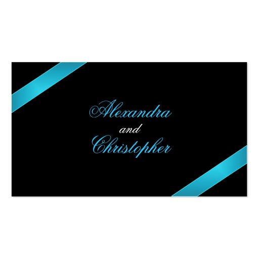 Turquoise Ribbon Guest Table Place Card Business Card Template (back side)