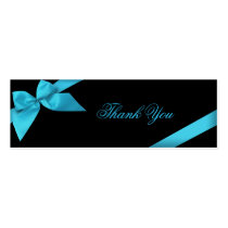 Turquoise Ribbon Table Place Card business cards