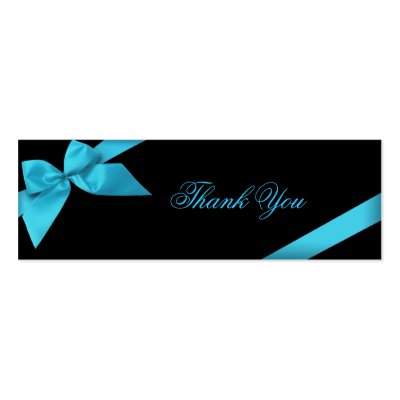 Turquoise Ribbon Thank You Card Business Card