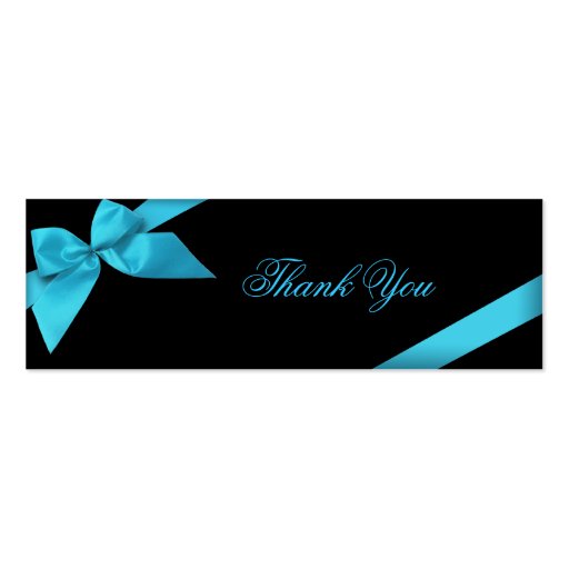Turquoise Ribbon Thank You Card Business Card (front side)