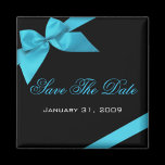 Turquoise Ribbon Wedding Invitation Save The Date
