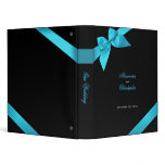 Turquoise Ribbon Wedding Planner Album 3 Ring Binder