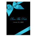 Turquoise Ribbon Wedding Save The Date MiniCard business cards by Ruxique Turquoise Ribbon Wedding Save The Date MiniCard business cards