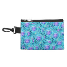 Turquoise roses accessory bag