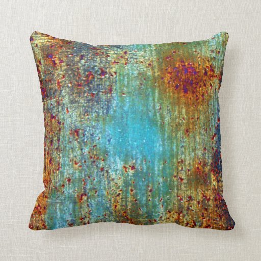 Turquoise Rust Designer Pillow by Julie Everhart Zazzle