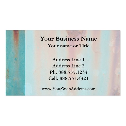 Turquoise Rusted Metal Business Card Template (front side)