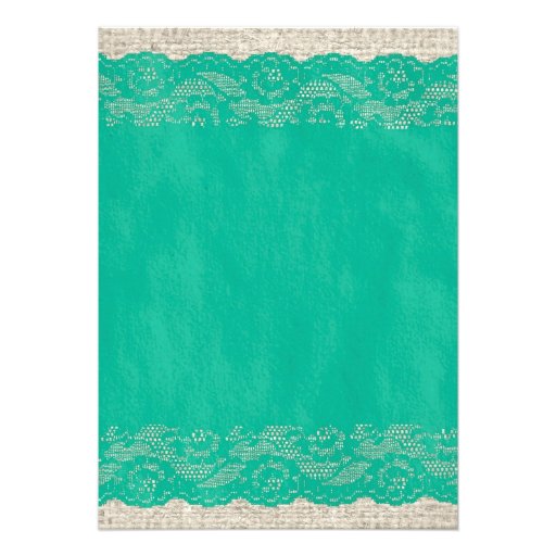 Turquoise Rustic Lace Bridal Shower Invitations