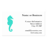 Turquoise Sea Horse on White Business Card