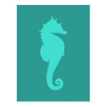Turquoise Sea Horse Postcards