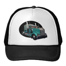 Turquoise Semi Truck Hat
