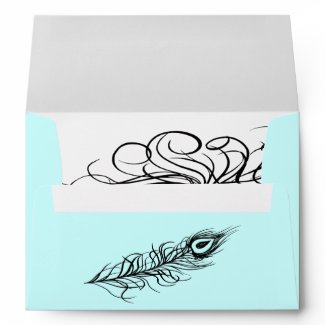 Turquoise Shake your Tail Feathers Invite Envelope zazzle_envelope
