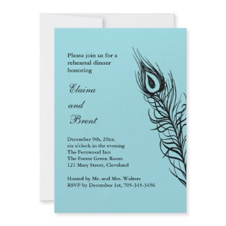 Turquoise Shake your Tail Feathers RehearsalDinner zazzle_invitation