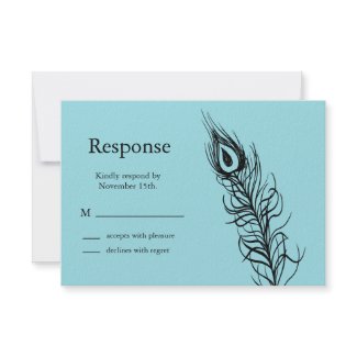 Turquoise Shake your Tail Feathers RSVP zazzle_invitation