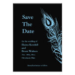 Turquoise Shake your Tail Feathers Save the Date Custom Invites