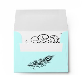 Turquoise Shake your Tail Feathers Small Envelope zazzle_envelope